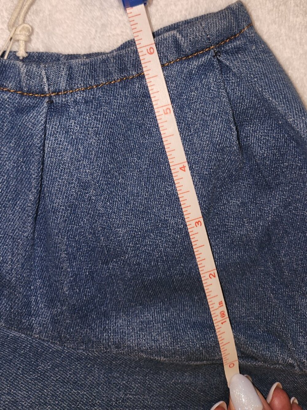 Altar’d X Small Dark Denim Dress – Empire Waist, Contoured Stitching, Back Zip - Picture 10 of 11